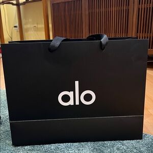 ALO Yoga paper Black Tote Bag and Sandro paper bag